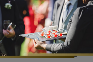 Catering, staff evento, empregado mesa, evento, aperitivos