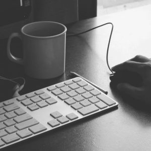 Chávena, café, chá, rato de computador, mouse, pausa, coffe break, teclado