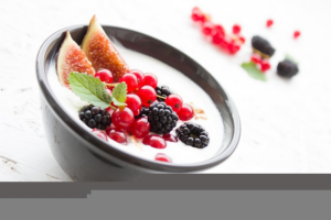 Lanche, snack, refeição, comida saudável, fruta, iogurte